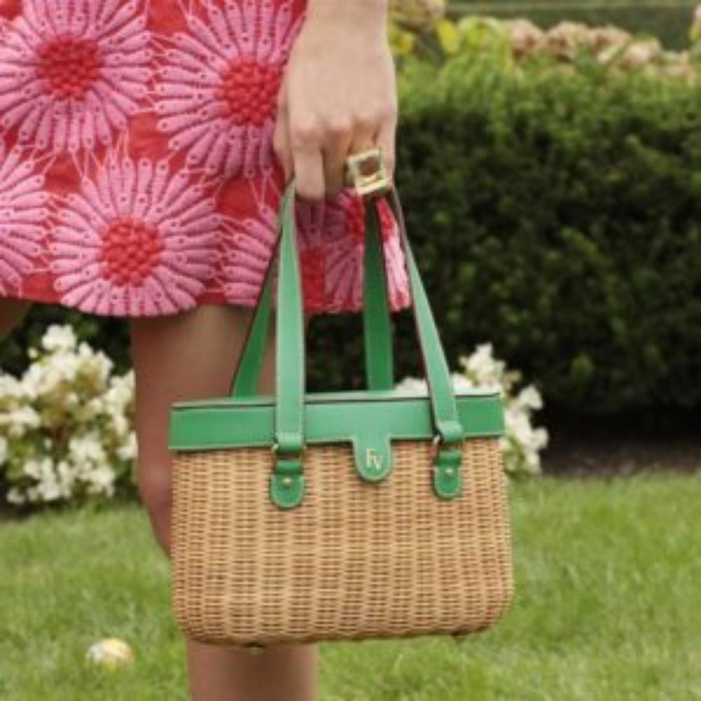SOLD!! NWT Frances Valentine "Arielle" Basket Bag - Picture 2 of 5